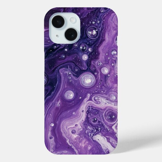Paarse Verf Giet Abstracte Vloeibare Esthetische Case-Mate iPhone Case (Achterkant)