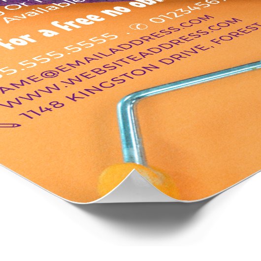 Paarse verf Roller, schilder en decorator Poster (Hoek)