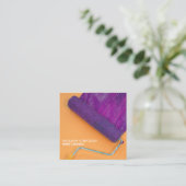 Paarse verf Roller, schilder en decorator Vierkante Visitekaartje (Staand voorkant)