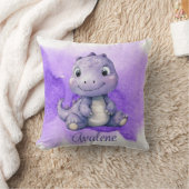 Paarse Verf Schattigee Dinosaurus Meisje Baby show Kussen (Deken)