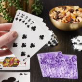 Paarse Verf Splatter & Lelies Pokerkaarten (Insitu)