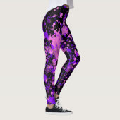 Paarse verf Spletters op zwarte Leggings (Rechts)
