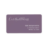 Paarse verfstaal Nieuw adres Etiket (Voorkant)