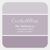 Paarse verfstaal Nieuw adres Vierkante Sticker (Voorkant)