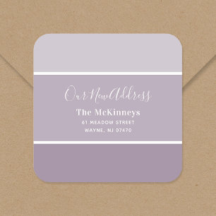 Paarse verfstaal Nieuw adres Vierkante Sticker