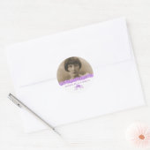 Paarse vergeet-me-niet hart gedenkgewoonte ronde sticker (Envelop)