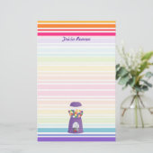 Paarse-vergruismachine Briefpapier (Staand voorkant)