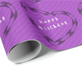 Paarse verjaardag cadeaupapier (Rol Hoek)