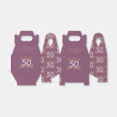 paarse verjaardag en gouden simpele elegant bedankdoosjes (Uitgevouwen)