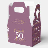 paarse verjaardag en gouden simpele elegant bedankdoosjes (Geopend)