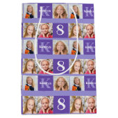  Paarse Verjaardag Fotocollage Custom Medium Cadeauzakje (Voorkant)