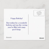 Paarse verjaardag met bericht briefkaart (Achterkant)