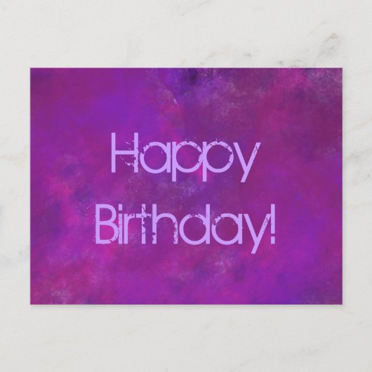 Paarse verjaardag met bericht briefkaart (Voorkant)