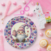 Paarse Verjaardags Kabouter Papieren Bordje (Feest)