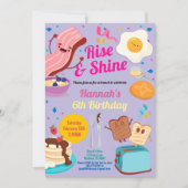 Paarse verjaardagsbrunch. Stijgen en schitteren Kaart (Voorkant)