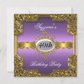 Paarse verjaardagsfeest Glamour Hot Invitation Kaart (Voorkant)