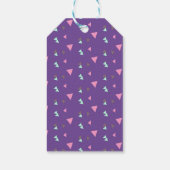 Paarse verjaardagsfeestconfetti ijskraam cadeaulabel (Achterkant)