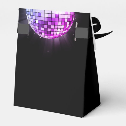 Paarse Verjaardagsfeestje 70's Disco Ball Dank je Bedankdoosjes (Achterkant)