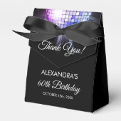 Paarse Verjaardagsfeestje 70's Disco Ball Dank je Bedankdoosjes (Voorkant Zijde)