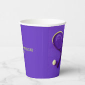 Paarse verjaardagsfeestje rackets en tennisballen papieren bekers (Rechts)