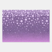 Paarse verjaardagsglitter roze monogram luxe inpakpapier vel (Voorkant 2)