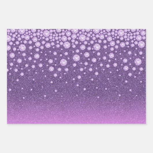 Paarse verjaardagsglitter roze monogram luxe inpakpapier vel (Voorkant 2)