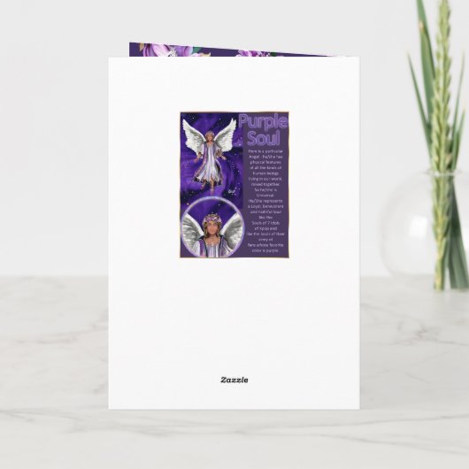 Paarse verjaardagskaart bedankkaart (Achterkant)