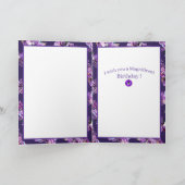 Paarse verjaardagskaart bedankkaart (Binnen)