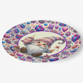 Paarse Verjaardagskabinet Papieren Bordje (Gekanteld)