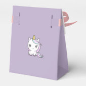 Paarse verjaardagskist met een Cute Unicorn Bedankdoosjes (Achterkant)