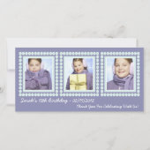 Paarse verjaardagsmeisje Bedankt Fotokaarten (Voorkant)