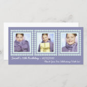 Paarse verjaardagsmeisje Bedankt Fotokaarten (Voorkant / Achterkant)