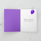 Paarse Verjaardagstulp Boeket Kaart (Binnen)