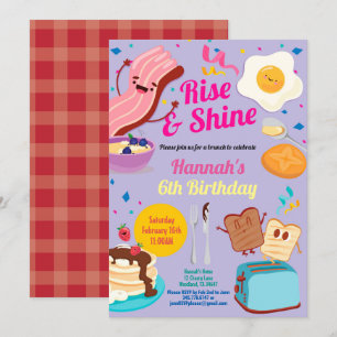 Paarse verjaardagsuitnodiging. Stijging en schijn Kaart