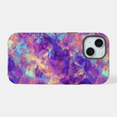 Paarse Verkreukelde Textuur iPhone 15 Case (Achterkant horizontaal)