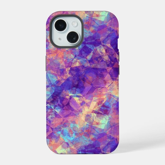 Paarse Verkreukelde Textuur iPhone 15 Case (Achterkant)