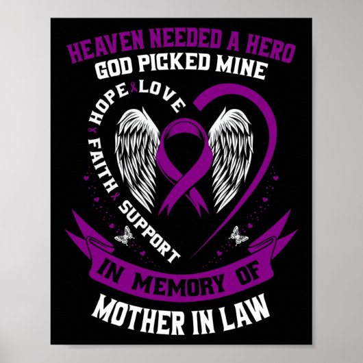 Paarse Verlies van mijn schoonmoeder Pancreaskanke Poster (Voorkant)