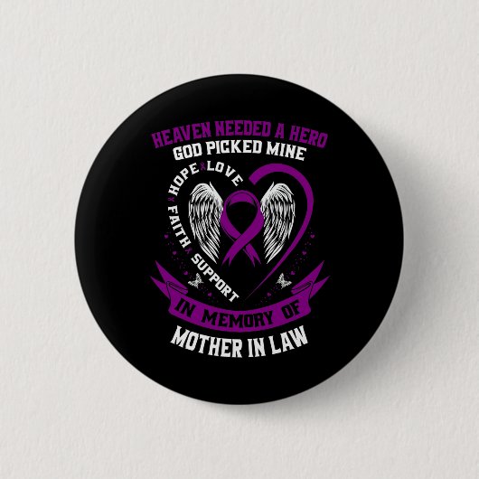Paarse Verlies van mijn schoonmoeder Pancreaskanke Ronde Button 5,7 Cm (Voorkant)