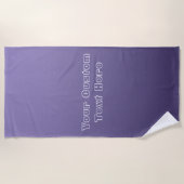 Paarse verloop aangepaste tekst strandhanddoek strandlaken (Voorkant)