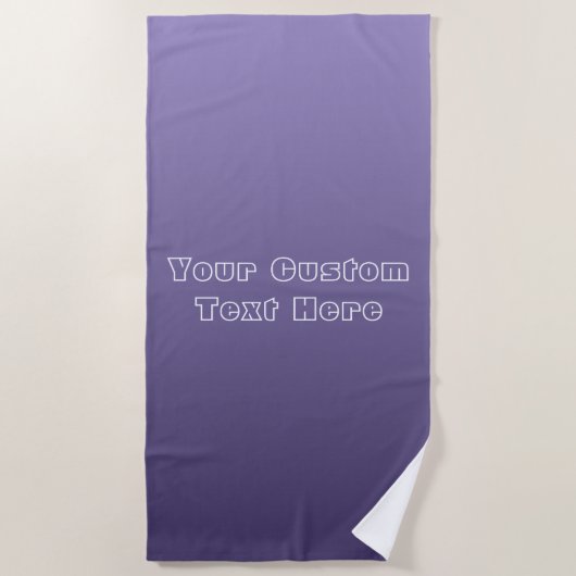 Paarse verloop aangepaste tekst strandhanddoek strandlaken (Voorkant)