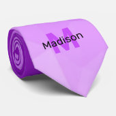 Paarse verloop geometrie mesh patroon Monogram Stropdas (Opgerold)