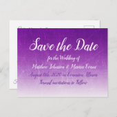 Paarse verloopGepersonaliseerd Save the Date Brief Briefkaart (Voorkant / Achterkant)