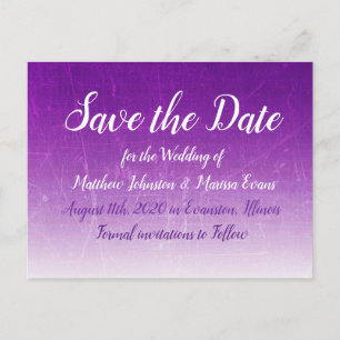 Paarse verloopGepersonaliseerd Save the Date Brief Briefkaart