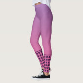 Paarse Verlopen Retro Raster Leggings (Links)