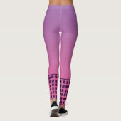 Paarse Verlopen Retro Raster Leggings (Achterkant)