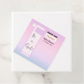 Paarse Verlopende Moppe Oogbal Tekst Baby Borrel Bedankjes Labels (In situ)