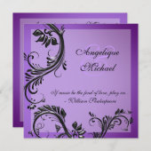 Paarse verloving ter gelegenheid van de zwarte bru kaart (Voorkant / Achterkant)