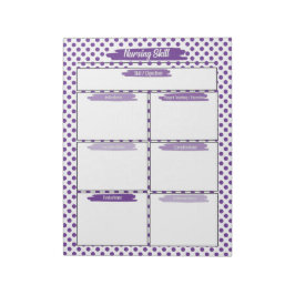 Paarse Verpleegkunde Student Skills Sjabloon Notitieblok