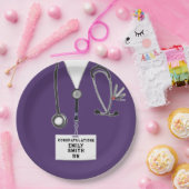 Paarse verpleegkundige Graduation Party Papieren Bordje (Feest)