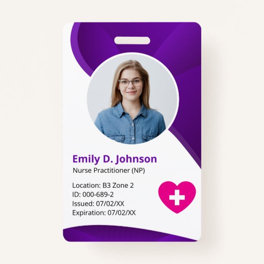 Paarse verpleegkundigen NP Badge (Voorkant)